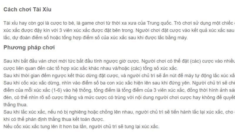 Đầy đủ luật chơi game sicbo